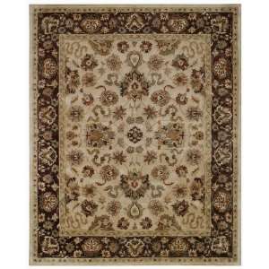   Floral Area Rug with Chocolate Brown Floral Border 8.60. Home