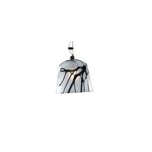    LAMP 13W CFL PENDANT WITH LICORICE SWIRL GLASS SHADE / MSN FINISH
