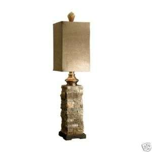 CRAFTSMAN Stacked Stone Buffet TABLE LAMP Accent Tan  