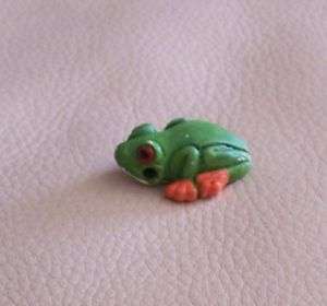 Large Green Peruvian Ceramic Rainforest Frog Bead  