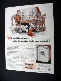 Bendix Washer Washing Machine Pony Art 1947 print Ad  