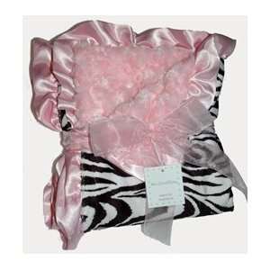   Daniel Couture Baby Blankets   Large Zebra Print with Pink Trim Baby