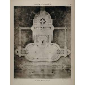  1902 Print 1890 Bossis Joan of Arc Monument Floor Plan 