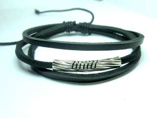 w579 Metal hemp handmade leather bracelet man/woman  