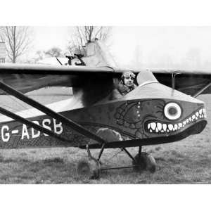  British Flying Enthusiast in Cockpit of Small Aircraft 