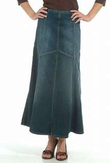  Seamed long denim jean skirt Clothing