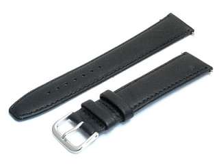 Soft Genuine Leather Watch Strap Band 20mm XL Black s  