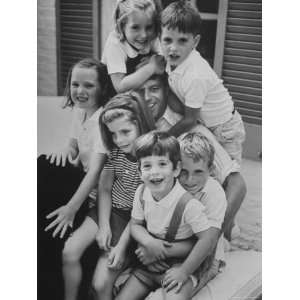 Sen. Robert Kennedy with Niece, His Daughters and Sons at Hickory Hill 