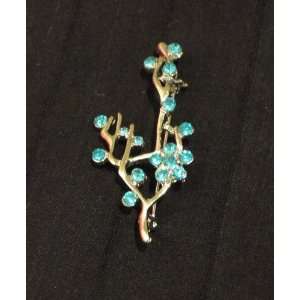  Branches with Blue Stones Hijab Pin 