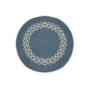   Blue & Cream Band   Round Braided Rug (10): Home & Kitchen