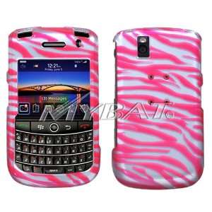 Zebra Hot Pink Silver Hard Protector Cover Case for Blackberry 9630 