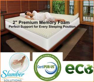   Eco 2 inch Memory Foam Mattress Topper Pad Bed Cover 3 Pound  