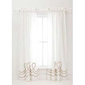  Pine Cone Hill Ruched Linen White Platinum Window Panel 