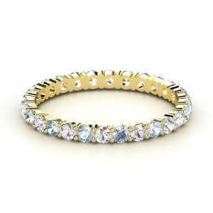 Rich & Thin Eternity Band, 14K Yellow Gold Ring with White Sapphire 