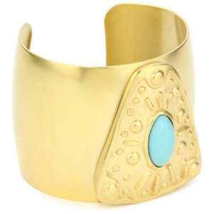  T Tahari Marrakesh Gold and Turquoise Color Cuff 