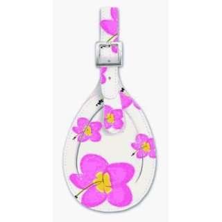 Travelon 1939 9 Bonded Leather Luggage Tags   Hibiscus Floral  