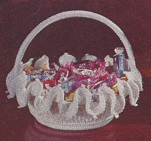 Vintage Crochet PATTERN Milk Glass Candy Dish Basket  