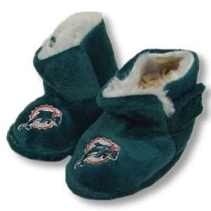  MIAMI DOLPHINS OFFICIAL LOGO BABY BOOTIE SLIPPERS 3 6 MOS 