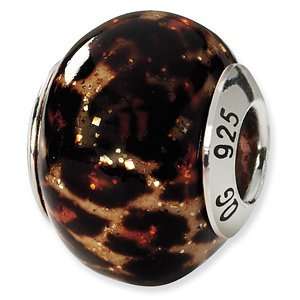  Sterling Silver Leopard Italian Murano Bead: Jewelry