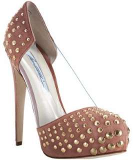 Brian Atwood pink suede Loca studded pvc detail pumps   up 