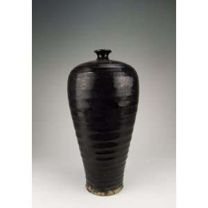  one Cizhou Ware Black Glaze Porcelain Vase, Chinese Antique 