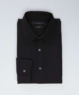 Gucci black cotton slim fit point collar dress shirt