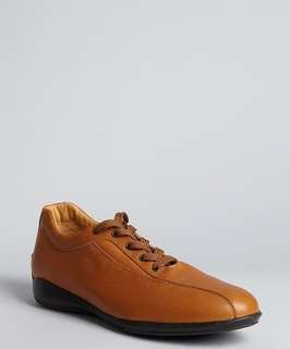 Tods brown leather lace up sneakers