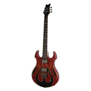  Kramer Pariah Electric Guitar, Candy Red with Black Flame 