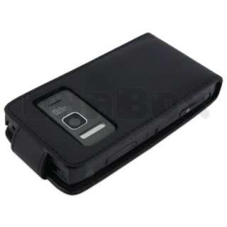 Leather Case Pouch Cover Skin + Film For Nokia N8 N8 00 p_Black  