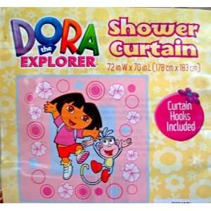   : Dora The Explorer Vinyl Shower Curtain & Hook Set: Everything Else