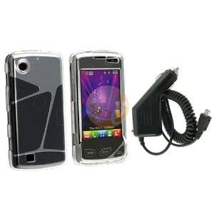 Clear Clip on Crystal Case + Car Charger for LG Chocolate Touch VX8575