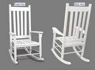   Outdoor / Indoor Traditional White Finish Wood Patio Rocking Chairs