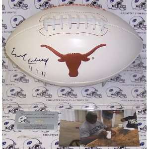  Earl Campbell Signed Football   Texas Longhorns Logo 