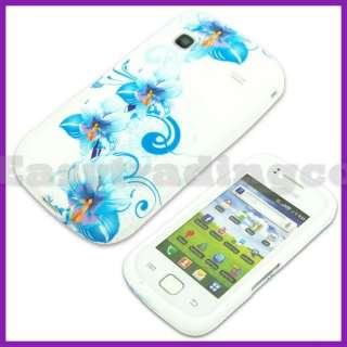   Silicone Case Cover Samsung S5660 Galaxy Gio Blue Lily Flower  