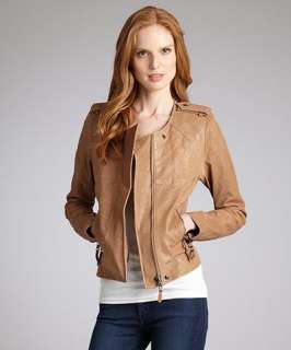 SAM. tan leather Arena biker jacket