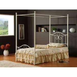  Twin Metal Bed w/ Canopy by Hillsdale   Off White 