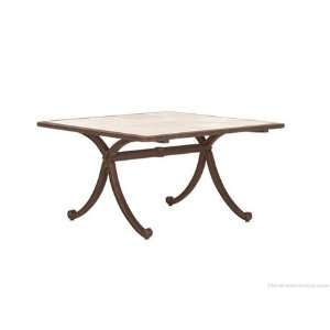   Aluminum 53 Square Stone Marble Creme Top Dining Table Beech Finish