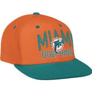 Reebok Miami Dolphins Snap Back Hat Adjustable:  Sports 
