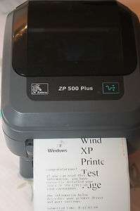 Zebra ZP500 Plus Label Thermal Printer Slightly Used With Power Supply 