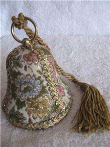 Vintage Brocade Bell Shaped Musical Ornament Made in Switzerland VERY 