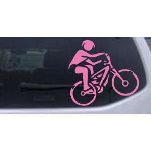 Mountain Bike Sports Car Window Wall Laptop Decal Sticker    Pink 10in 