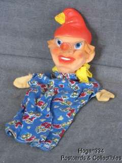 Vintage Punch & Judy Hand Puppet Rubber Head Cloth Body  