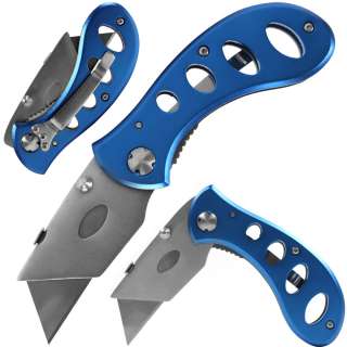 Easy Open Utility Knife with Lock Blade   Blue   5.75in  