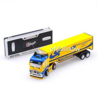 Mini R/C Model 198 Scale Container Truck Yellow+Blue 27MHz/1*AA 