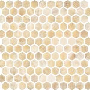   Tile Pierta Art Mosaics Hexagon Tumbled Honey Onyx Ceramic Tile Home