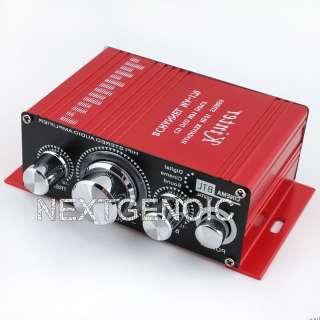 RED Mini Hi Fi Stereo Audio Amplifier Car Motorcycle  