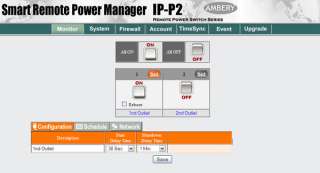 Power Outlet Configuration For Remote Power Switch IP P2 model