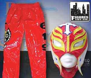 WWE Rey Mysterio Red & Yellow Rep Kid Sz Mask & Pants  
