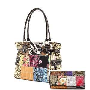  Multi Animal Floral Patchwork & Jacquard Designer Inspired Handbag 