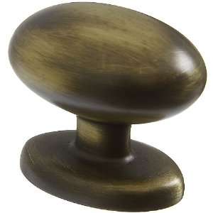   BB8014 1 1/3 Inch Diameter Egg Shaped Cabinet/Door Knob, Antique Brass